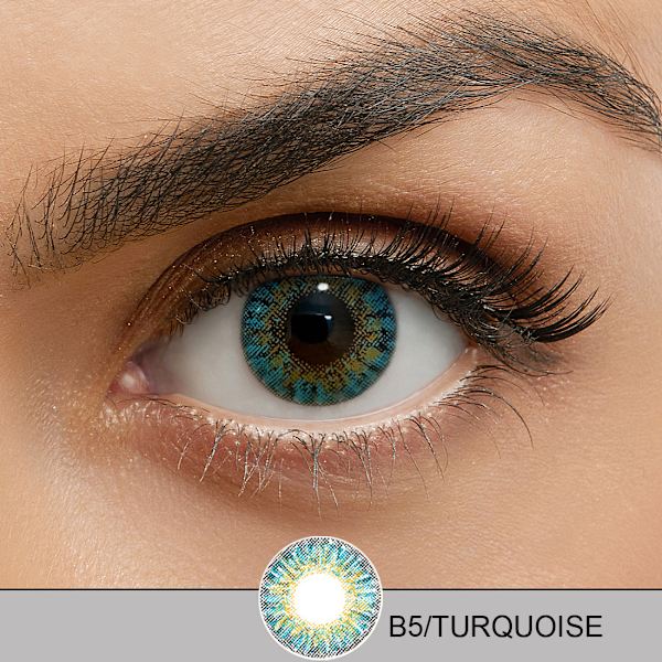 Värilliset piilolinssit ColorBlends Turquoise / Turkoosi - 12 kuukautta - Ilman voimaa