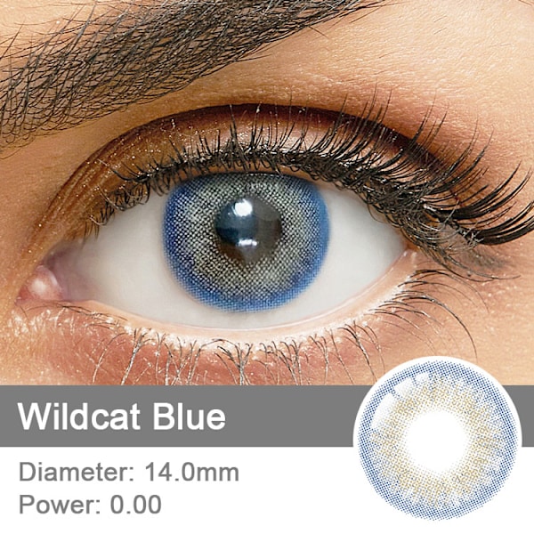 Farvede Linser – Wildcat Series – 12 Måneder - Blue