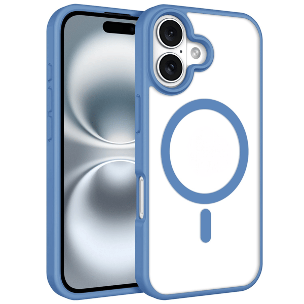 iPhone 16 Cover Magnetisk Klar - Lyseblå