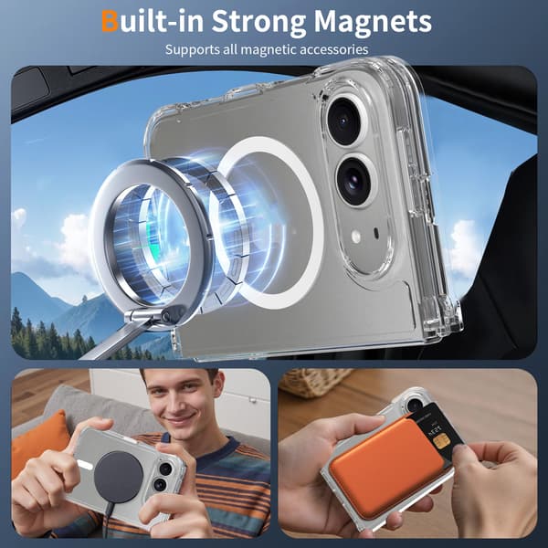 iPhone DUO Skal Transparent Magnetiskt - Heltäckande stöttåligt skydd