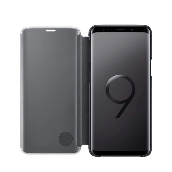 Samsung S9 PLUS + Eksklusivt Etui - Flip Cover - Clear View - BLÅ blå
