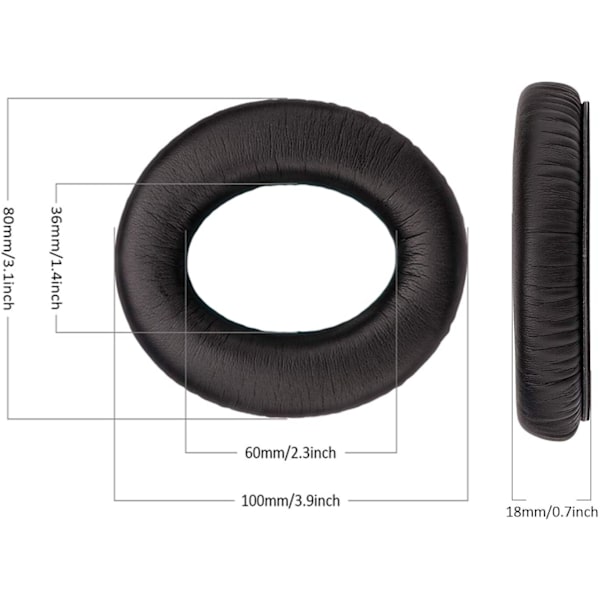 Korvatyynyt Earpads Bose QC45/QC35/QC25 - MUSTA