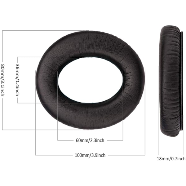 Öronkuddar Earpads Till Bose QC45/QC35/QC25 - SVART