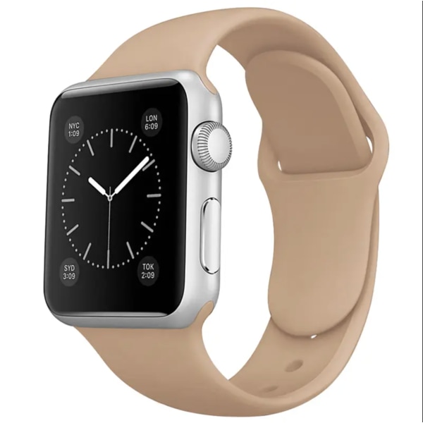 Silikonarmband Slät & Bekväm passform - Till Apple Watch 42mm/44mm/45mm/46mm/49mm – Nude Nude