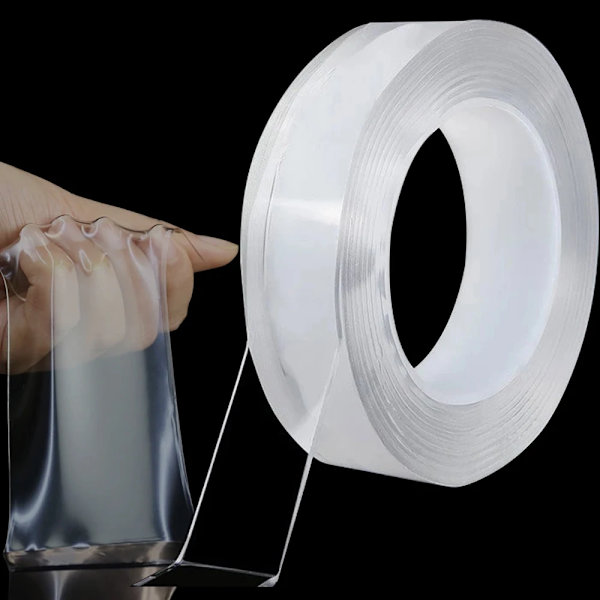 Nano Tape Transparent - Genanvendelig & Dobbeltklæbende - 2 METER 2 m