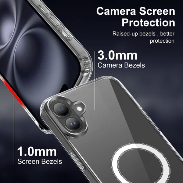 iPhone 16 PLUS Skal Transparent Magnetiskt - Heltäckande stöttåligt skydd