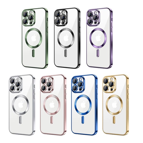 iPhone 14 Pro Max Cover – Metallic Cover med Magnetisk Kompatibilitet, Slankt Design - Sort sort