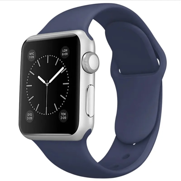Silikonarmband Slät & Bekväm passform - Till Apple Watch 42mm/44mm/45mm/46mm/49mm – Svart svart