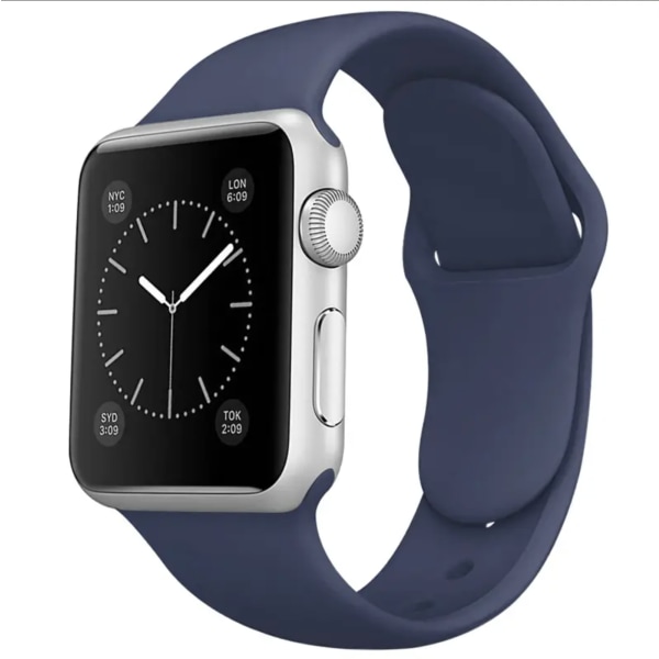 Silikoniranneke Sileä ja mukava istuvuus - Apple Watch 38mm/40mm/41mm - Musta black
