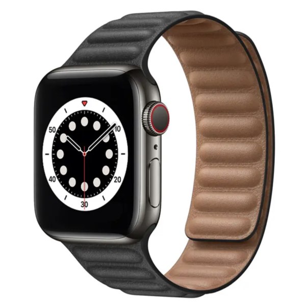 Läderarmband i Äkta Läder - Elegant & Hållbart - Till Apple Watch 38mm/40mm/41mm - Röd Röd