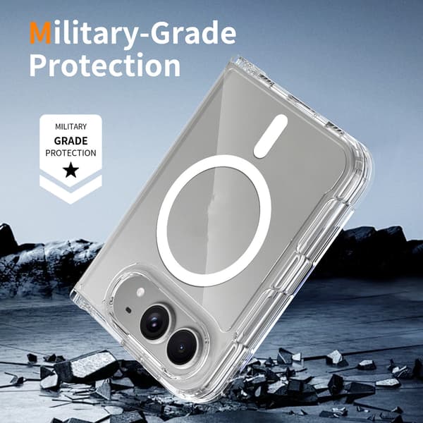 iPhone DUO Cover Transparent Magnetisk - Fuldstændig stødsikker beskyttelse