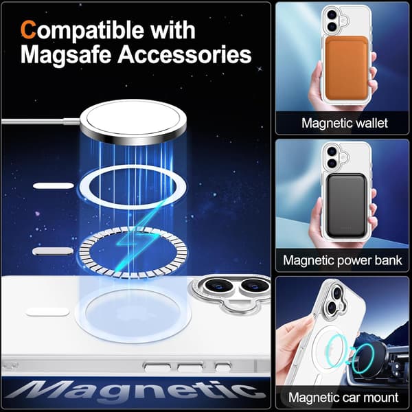 iPhone 15 PLUS Cover - MagSafe Frosted Cover - Sort sort