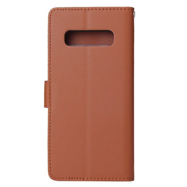 Samsung S10 PLUS Pungetui / Skal i Læder (3 kort) - 7 Farver - BRUN brun
