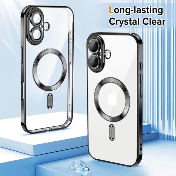 iPhone 16 PLUS Cover – Metallic Cover med Magnetisk Kompatibilitet, Slankt Design - Sort sort