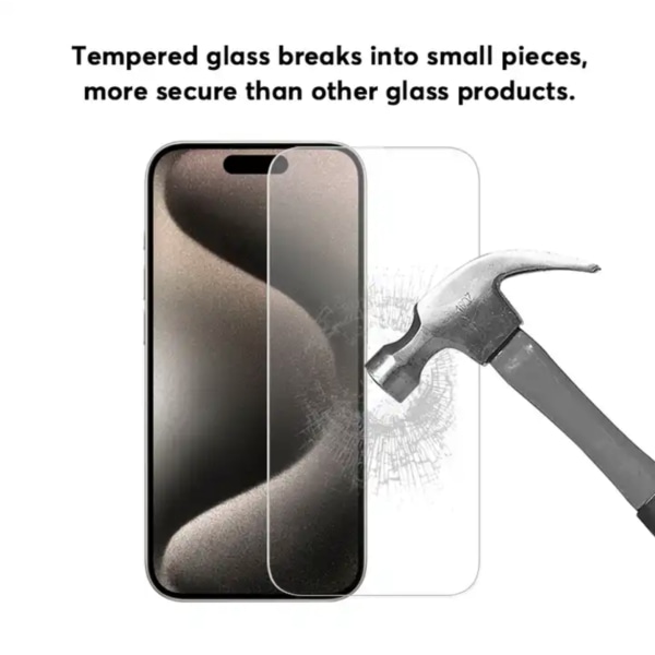 2st iPhone 15 Skärmskydd i Härdat glas Transparent