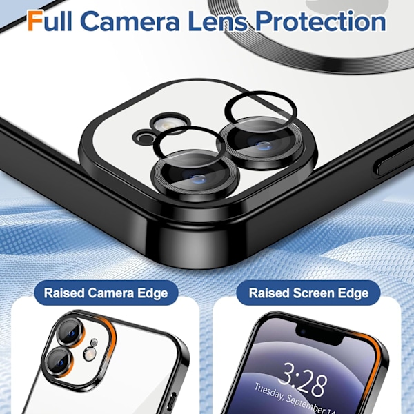 iPhone 14 Cover – Metallic Cover med Magnetisk Kompatibilitet, Slankt Design - Sort sort