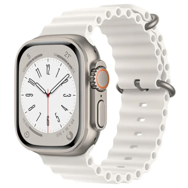 Silikone Armbånd Ocean/Havrem - Til Apple Watch 38mm/40mm/41mm - Hvid hvid