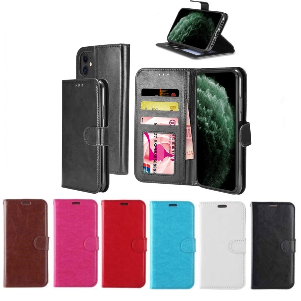 Lompakkokotelo iPhone 12 Pro Maxille NAHKAA (3 korttia) - KAIKKI VÄRIT musta