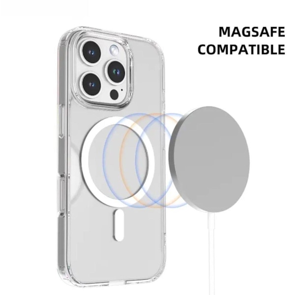 iPhone 16 Pro Max Skal Transparent MagSafe - Heltäckande stöttålig skydd