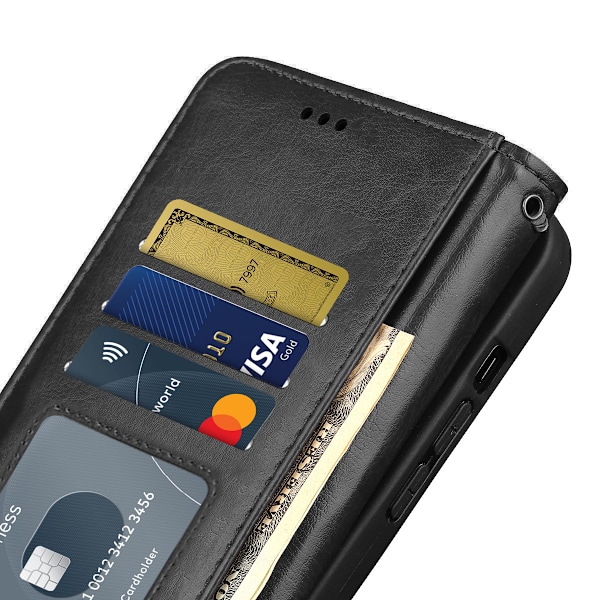 Samsung Galaxy S25 Pung Etui Cover i LÆDER – 3 Kort – Blå blue