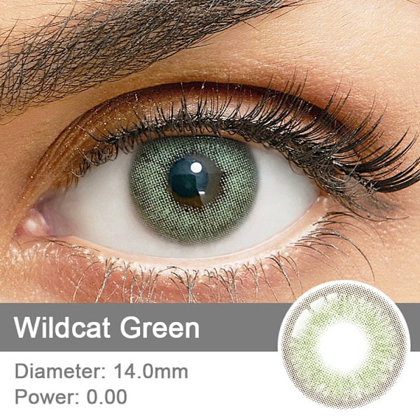 Farvede Linser – Wildcat Series – 12 Måneder - Green