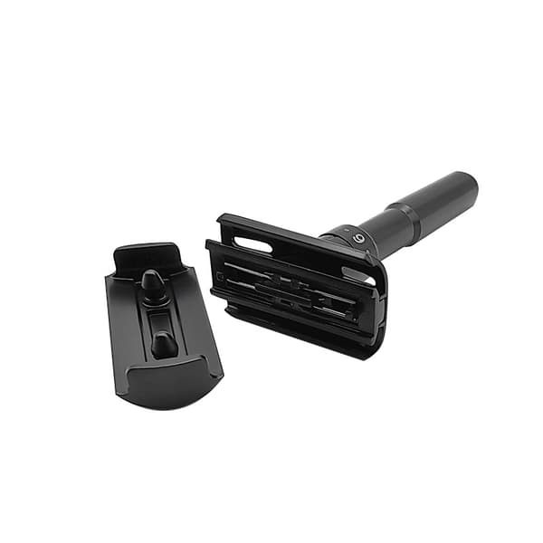 Safety Razor / Sikkerhedsskraber i Metal - Dobbeltskærs Premium Barberkniv – Sort sort