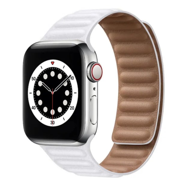 Nahkainen ranneke Apple Watch 42mm/44mm/45mm/49mm - Aito nahkaranneke - Elegantti ja kestävä Vit