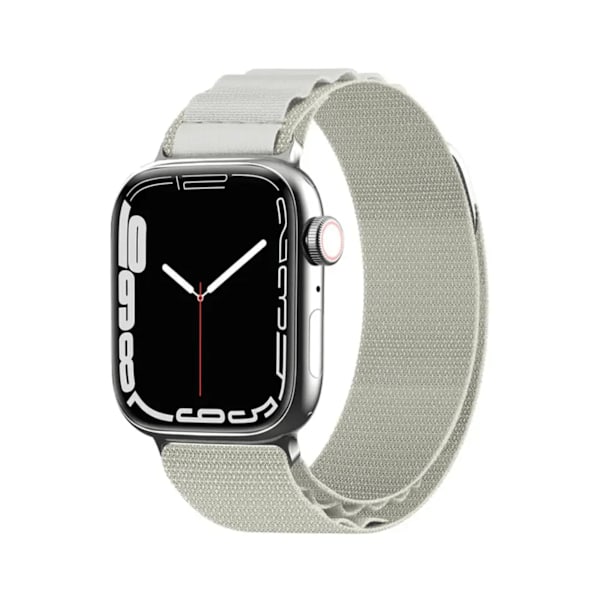 Alpine Sport Loop -tekstiiliranneke Apple Watch 38mm/40mm/41mm - KELLANVALKOINEN valkoinen