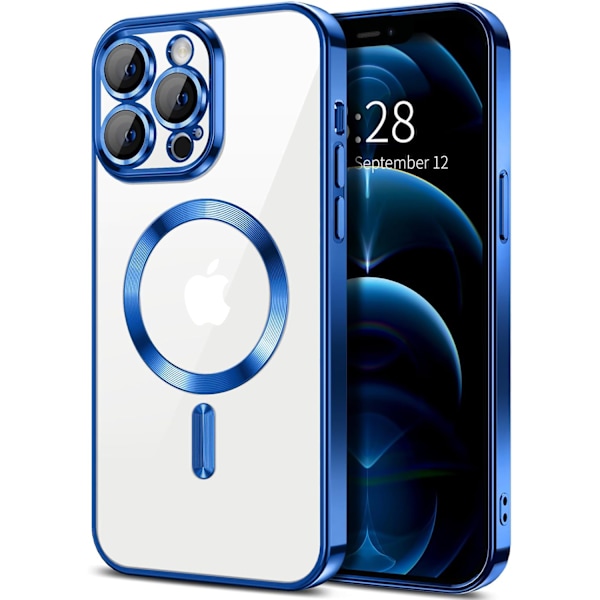 iPhone 13 Pro Skal – Metallic Skal med Magnetisk Kompatibilitet, Slim Design - Blå