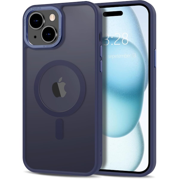 iPhone 13 Kuori - Magsafe Frosted Kuori – Tumman sininen sininen