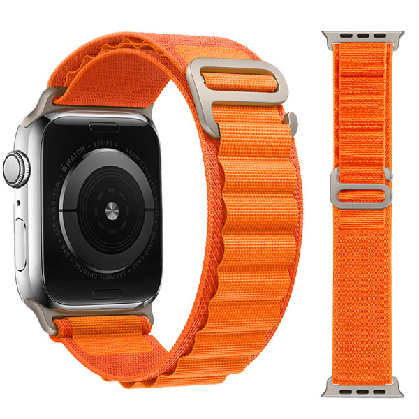 Alpine Sport Loop Armbånd til Apple Watch 42mm–49mm – Premium Multisportsrem til Eventyr og Aktivitet orange
