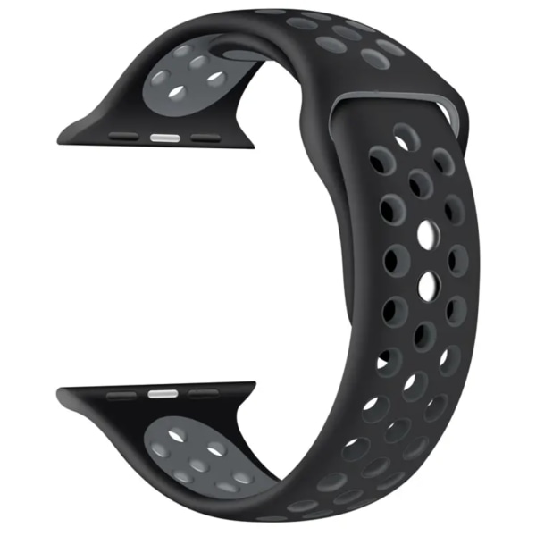 Apple Watch Sport armbånd i gummibånd 42 mm / 44 mm / 45 mm / 49 mm - Komfortabel og holdbar Svart / Svart