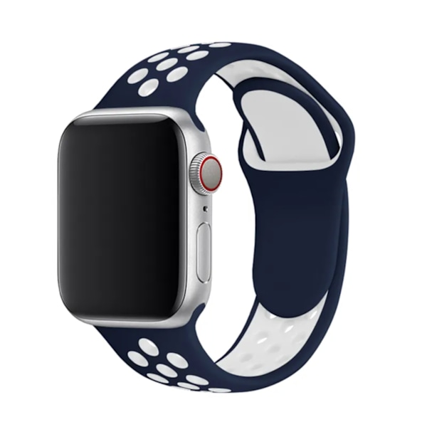 Sport Armband i Gummi - Bekvämt & Hållbart - Till Apple Watch 42mm/44mm/45mm/46mm/49mm - Vit/Svart Vit / Svart