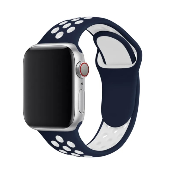 Sportsarmbånd i Gummi - Komfortabelt & Holdbart - Til Apple Watch 42mm/44mm/45mm/46mm/49mm - Hvid/Sort Vit / Svart