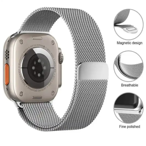 Milanese Apple Watch -ranneke 38 mm / 40 mm / 41 mm - Useita värejä Svart