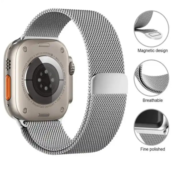 Milanese Apple Watch -ranneke 38mm/40mm/41mm - Musta Svart