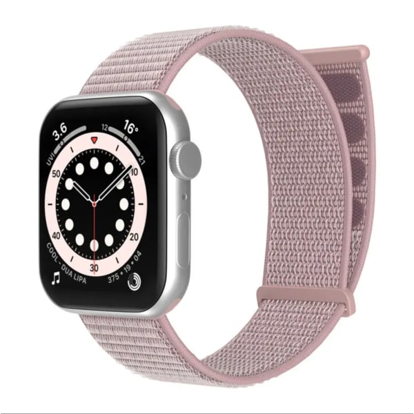 Vävd Nylonarmband kompatibel för Apple Watch 38mm / 40mm / 41 mm Mörk rosa / rosa