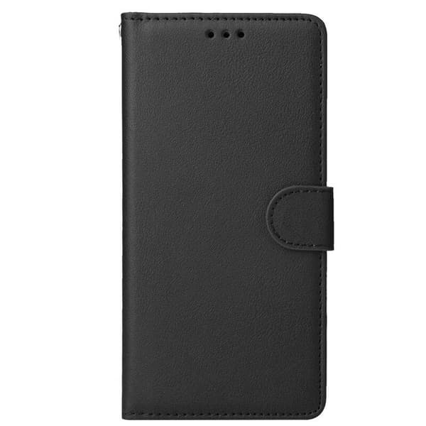 Samsung S10 Læder Wallet Case - 3 Kort - 6 Farver - SORT sort