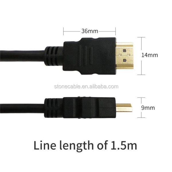 HDMI kabel - 1.5M / 3M / 5M / 10M - 3 METER - 4K / 8K / 3D Stöd - Guldpläterad kontakt 3 m