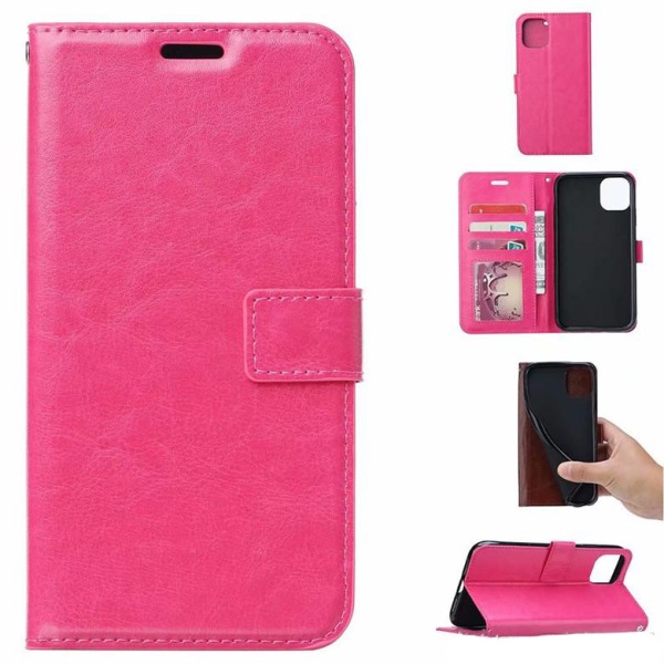 iPhone 12 / 12 Pro Pung Etui Cover i LÆDER (3 kort) - Brun brun