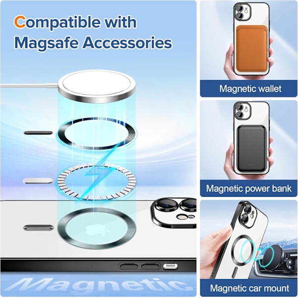 iPhone 13 Pro Max Cover – Metallic Cover med Magnetisk Kompatibilitet, Slim Design - Sort sort