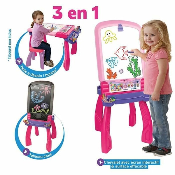 Interaktiv Skrivtavla Vtech Magi chevalet interactif 3 en 1 rose