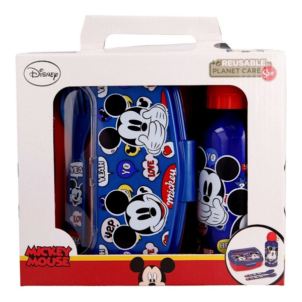 Matset för barn Mickey Mouse Happy smiles 21 x 18 x 7 cm Röd Blå