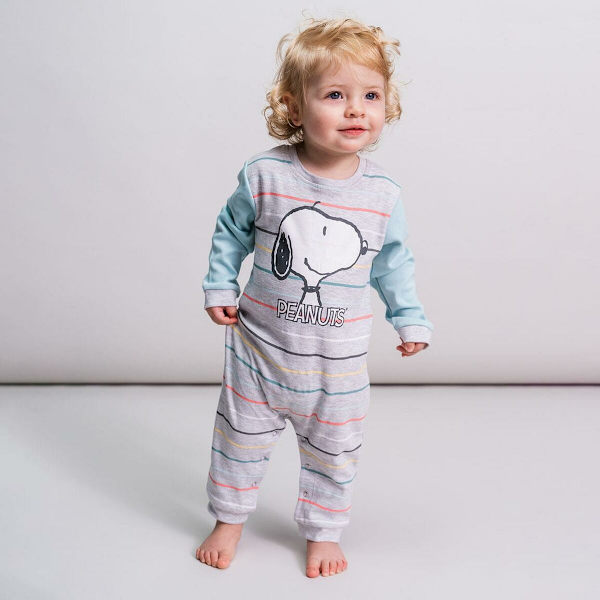Body med lång ärm Snoopy Gul Grå 24 månader