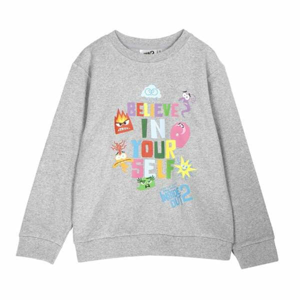 Tröja utan huva Unisex Inside Out Grå 8 år