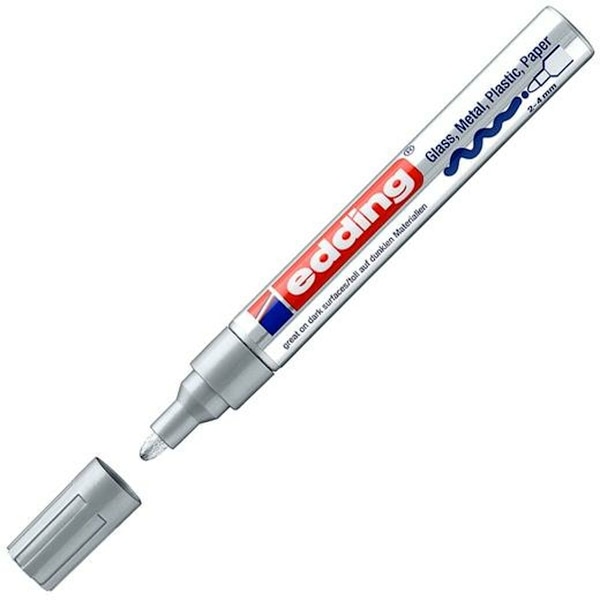 Permanent markörpenna Edding 750 Silvrig 10 antal 2-4 mm (10
