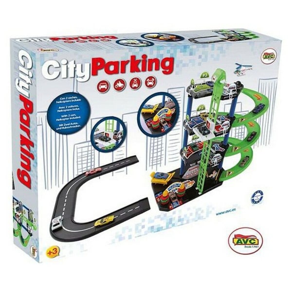 Parkeringsgarage med fordon City AVC