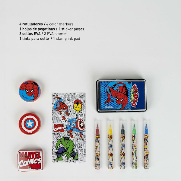 Brevpapper Set Marvel Blå Portfölj