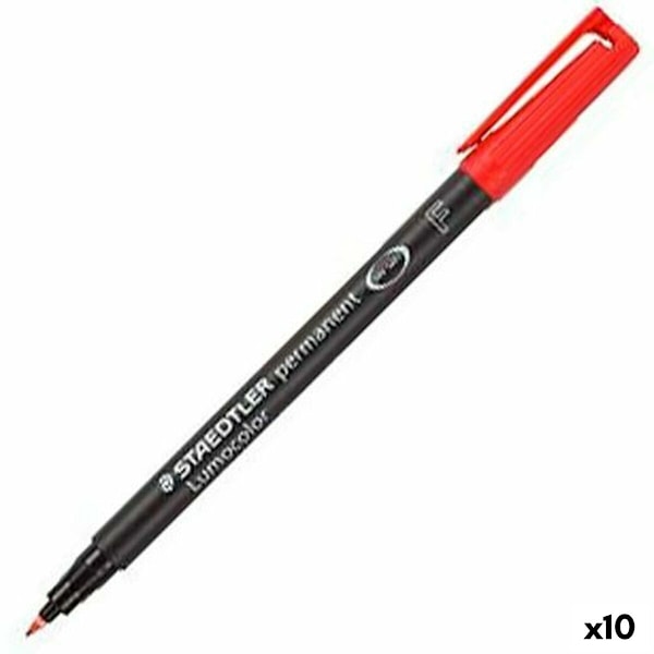 Permanent markörpenna Staedtler Lumocolor 318-2 F Röd (10 antal)