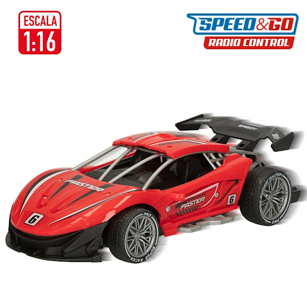 Radiostyrd bil Speed & Go 22 x 7 x 11 cm 1:16 Röd 6 antal